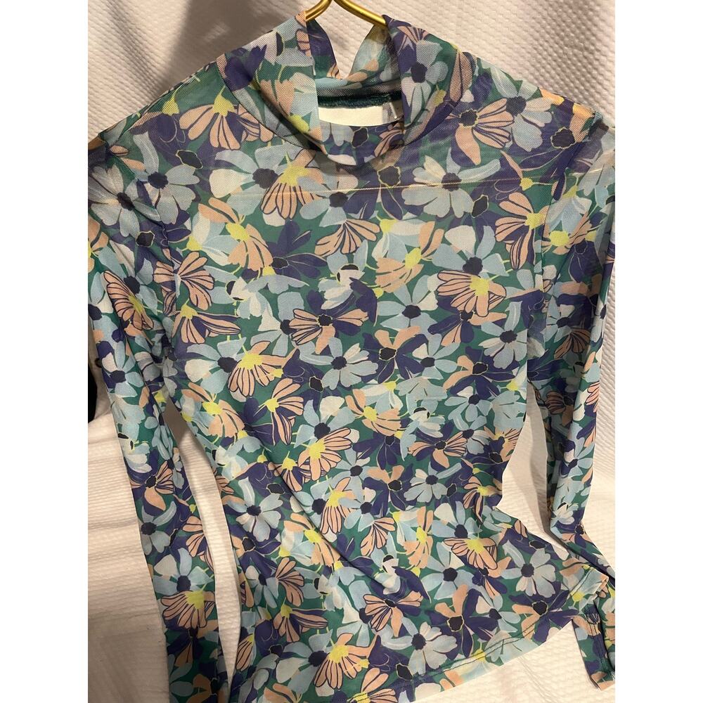 Maeve by anthropology long sleeve sheer top with collar size XS - Picture 3 of 5